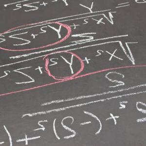 Physics formula written on a blackboard